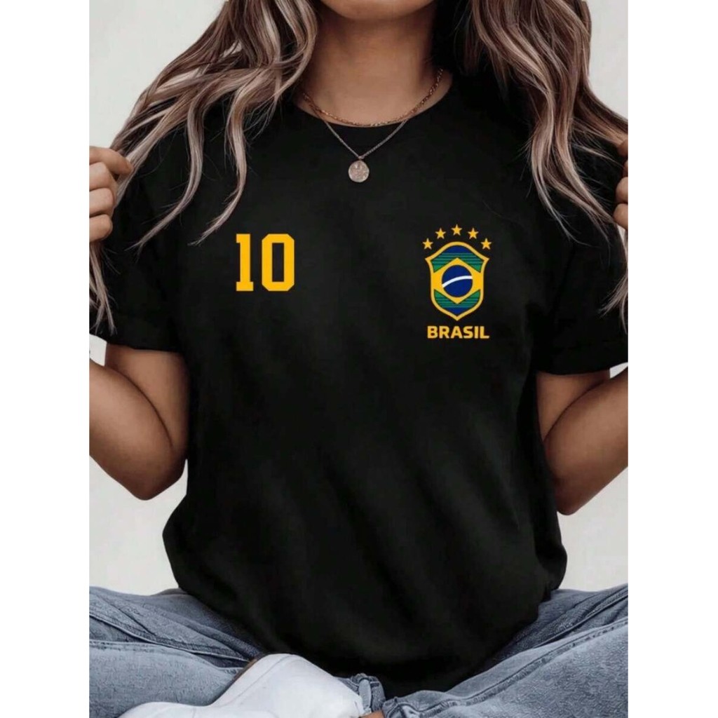 Camiseta Feminina Camisa 10 Brasil T-shirt 100% Al