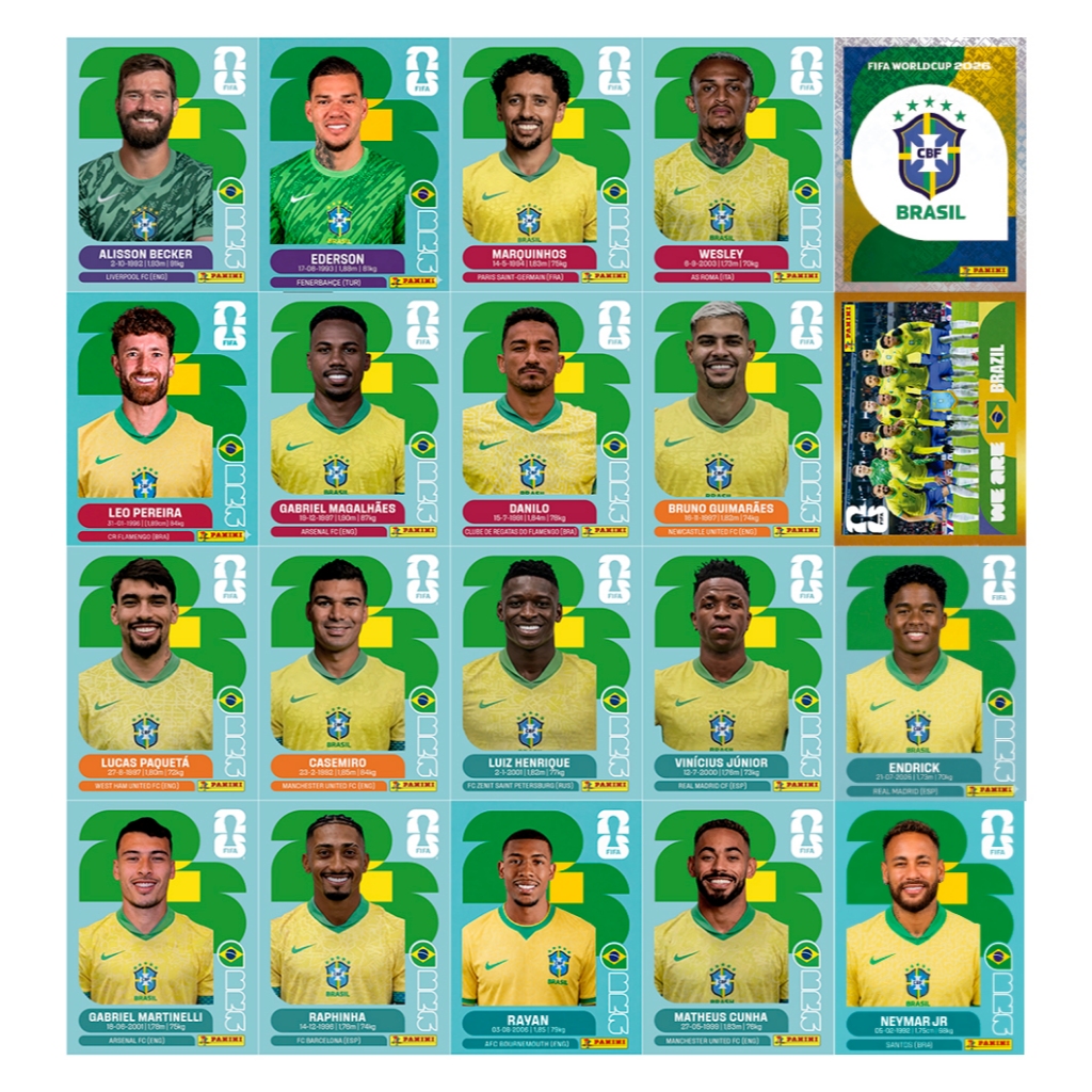 KIT SELEÇÕES COMPLETAS COPA 2026 | 20 FIGURINHAS