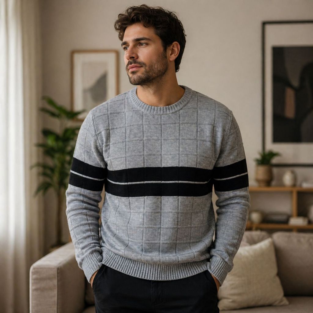 Blusa de Frio Masculina Tricot Premium Suéter Con