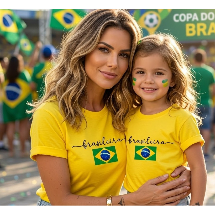 Camiseta Brasil Feminina Seleção Infantil Juveni