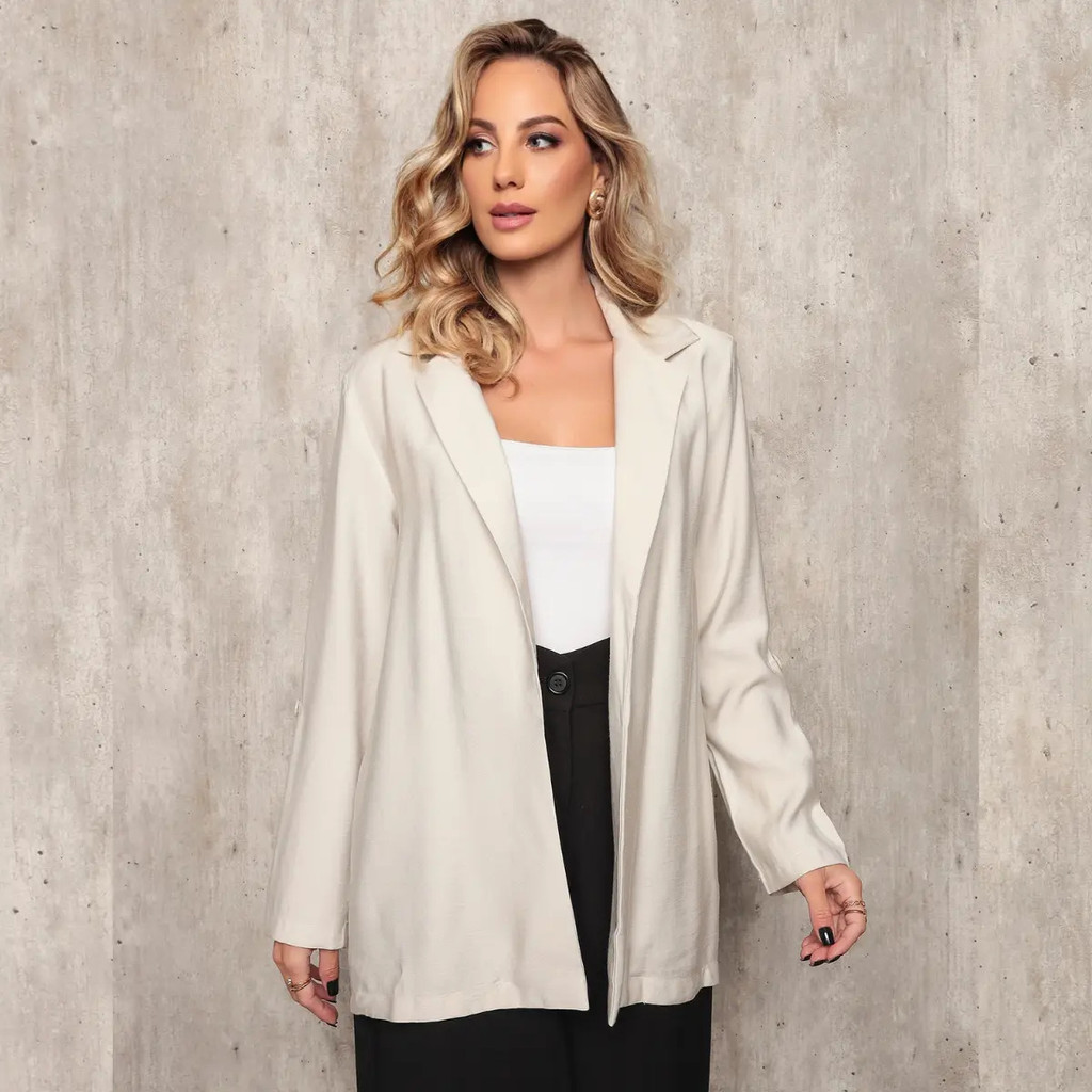 Blazer Viscose Toque Macio Elegante Social Caiment