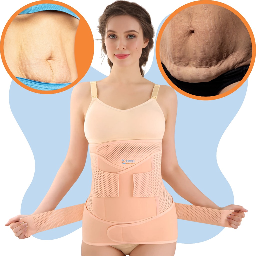 Kit Cinta 3 em 1 Modeladora Compressora Pós-Parto