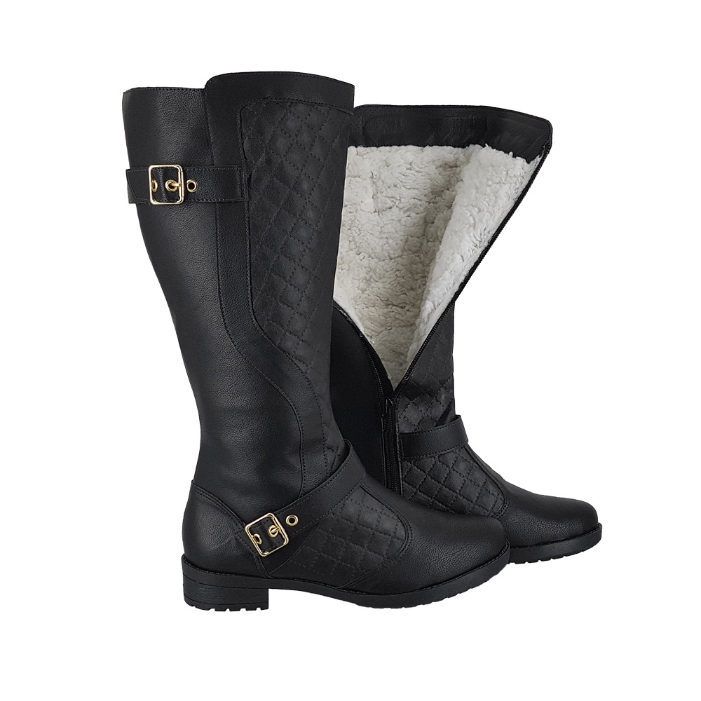 Bota Feminina de Neve 100% forrada Lã Pelo Invern