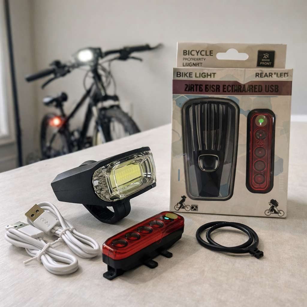 Kit Farol Bike Frontal potente + Pisca Traseiro Si