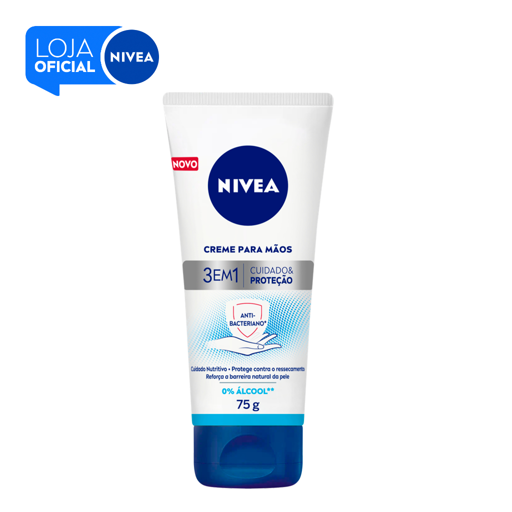 NIVEA Creme para Mãos Ação Antibacteriana 3 em 
