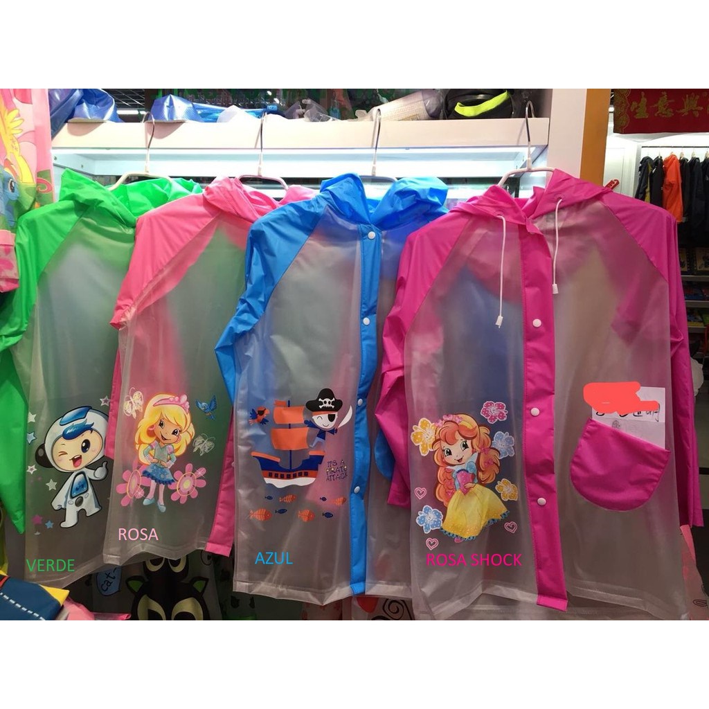 Capa de chuva infantil Reforçada menina e menino 