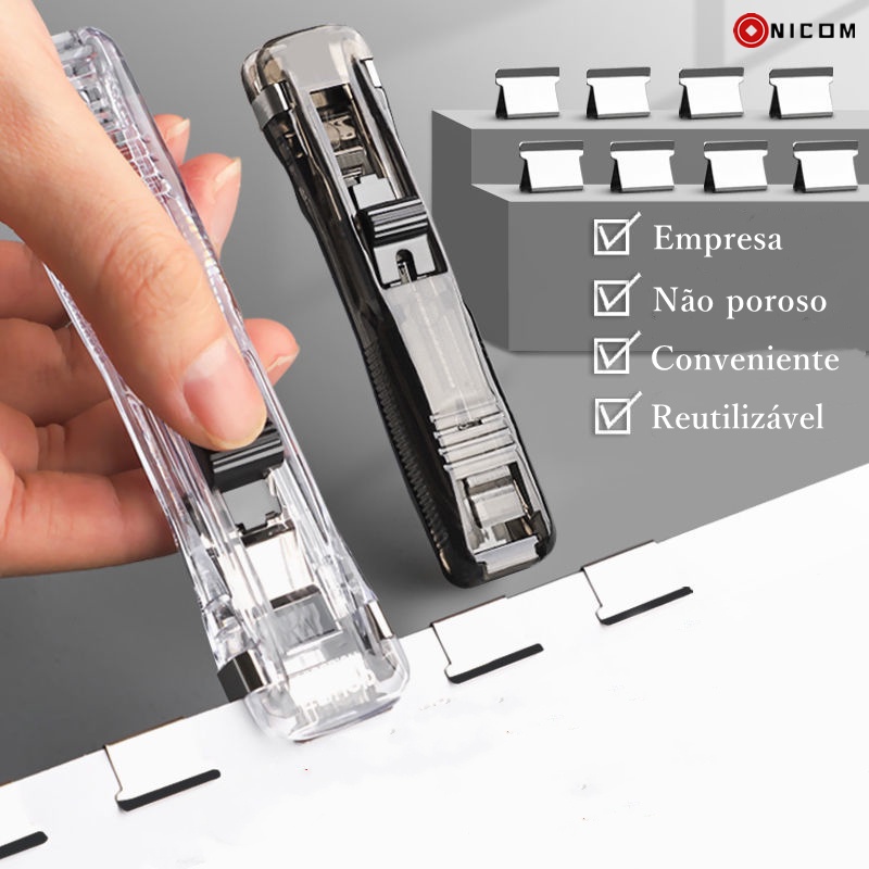 Agrafador sem furos Metal Push Clamp Binder Ferram