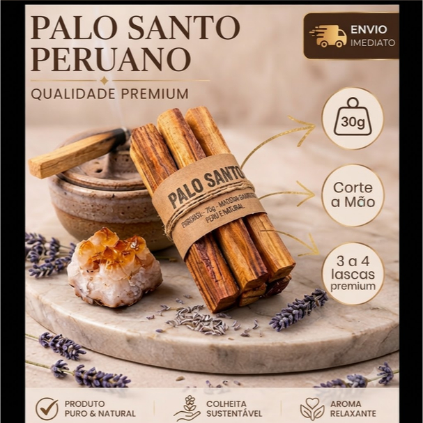 Palo Santo  Incenso peruano  100% Natural  Vegano 