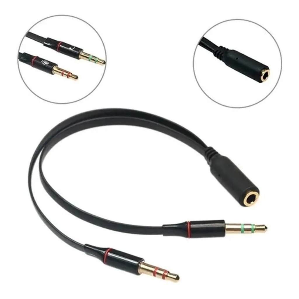 Cabo Adaptador P3 Femea Headset Para 2 P2 M Audio 