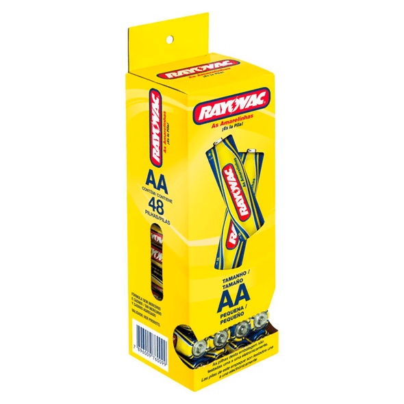 Pilha Rayovac AAA 40un Amarelinha Palito 3A displa
