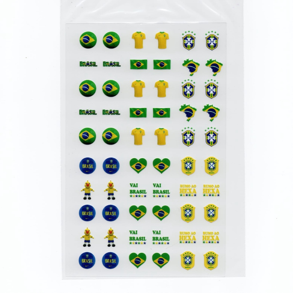60 adesivos de unha 3D Brasil PRÉ PRONTO – 