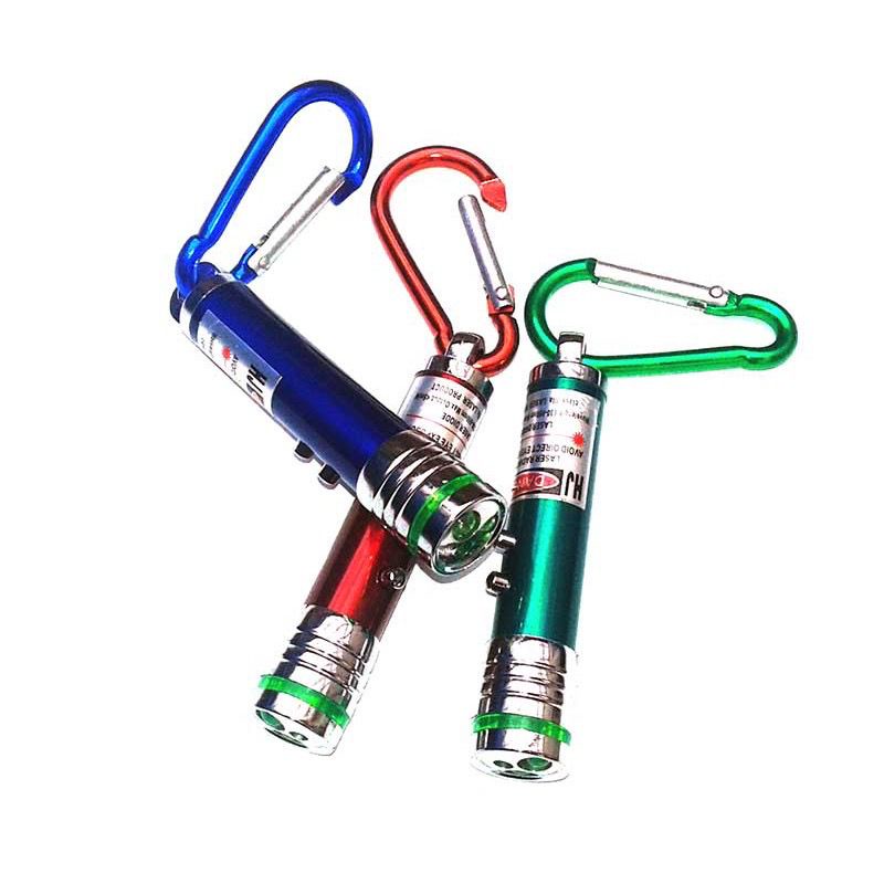Laser Pointer Vermelho 3 Em 1 Chaveiro Lanterna Br