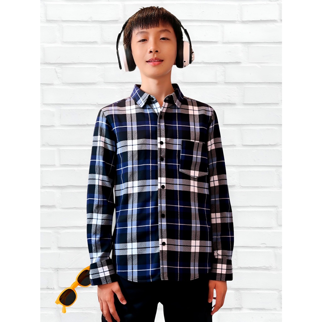 Camisa Xadrez Infantil Juvenil Flanelada Manga Lon