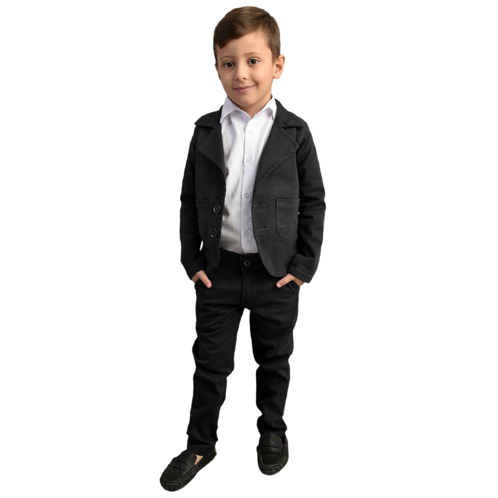 Terno Infantil Luxo Completo Blazer+ Camisa+ Calç