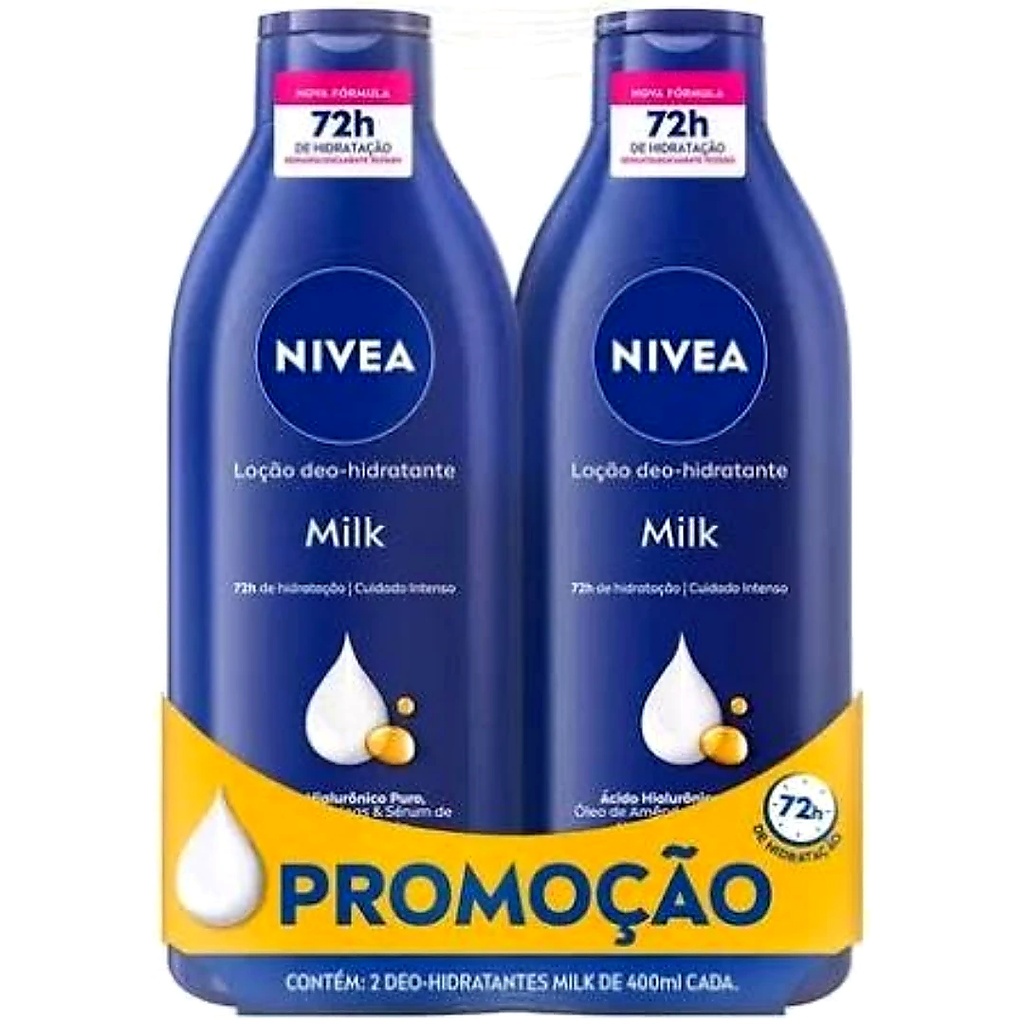 Kit Nivea 2 Hidratante Milk Pele Seca e Extraseca 