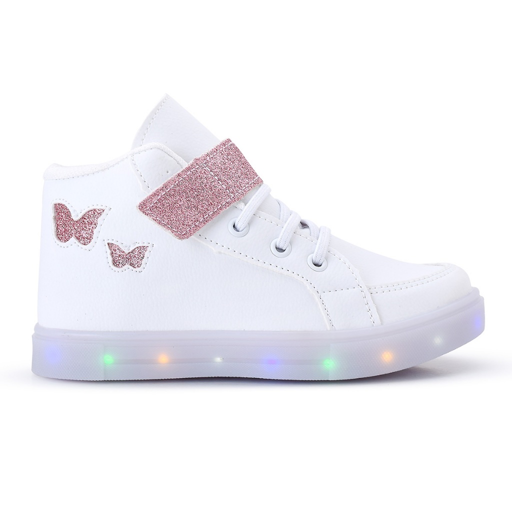 Tenis Feminino Infantil Botinha Borboleta De Led M