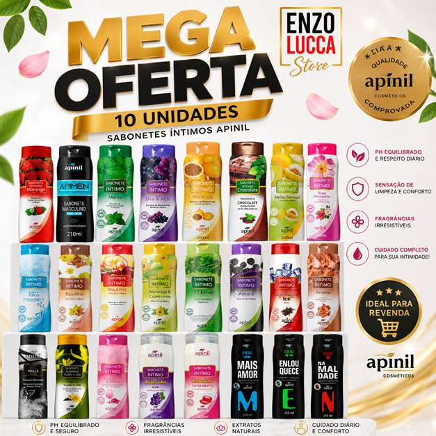 Kit 10 und Sabonete Íntimo Apinil  PODE ESCOLHER 