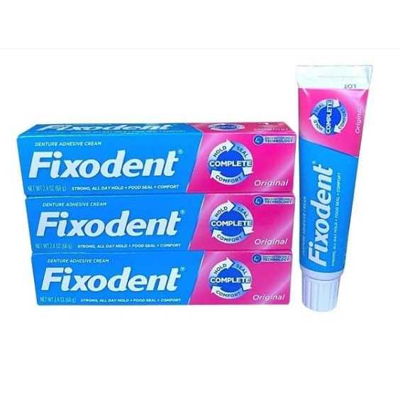 3 Fixodent 68g – 100% Original (3 Tubos)