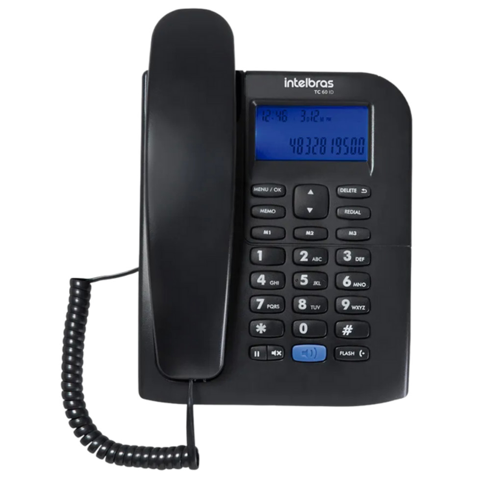 Telefone com Fio Intelbras TC 60 ID – Preto