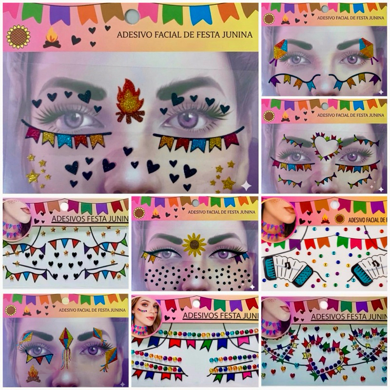 Adesivo festa junina facial – Maquiagem ades