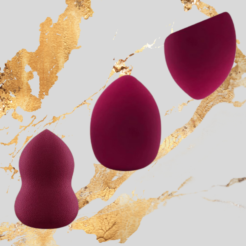 Kit Com 3 Esponjas Maquiagem Roxa Chanfrada Blende