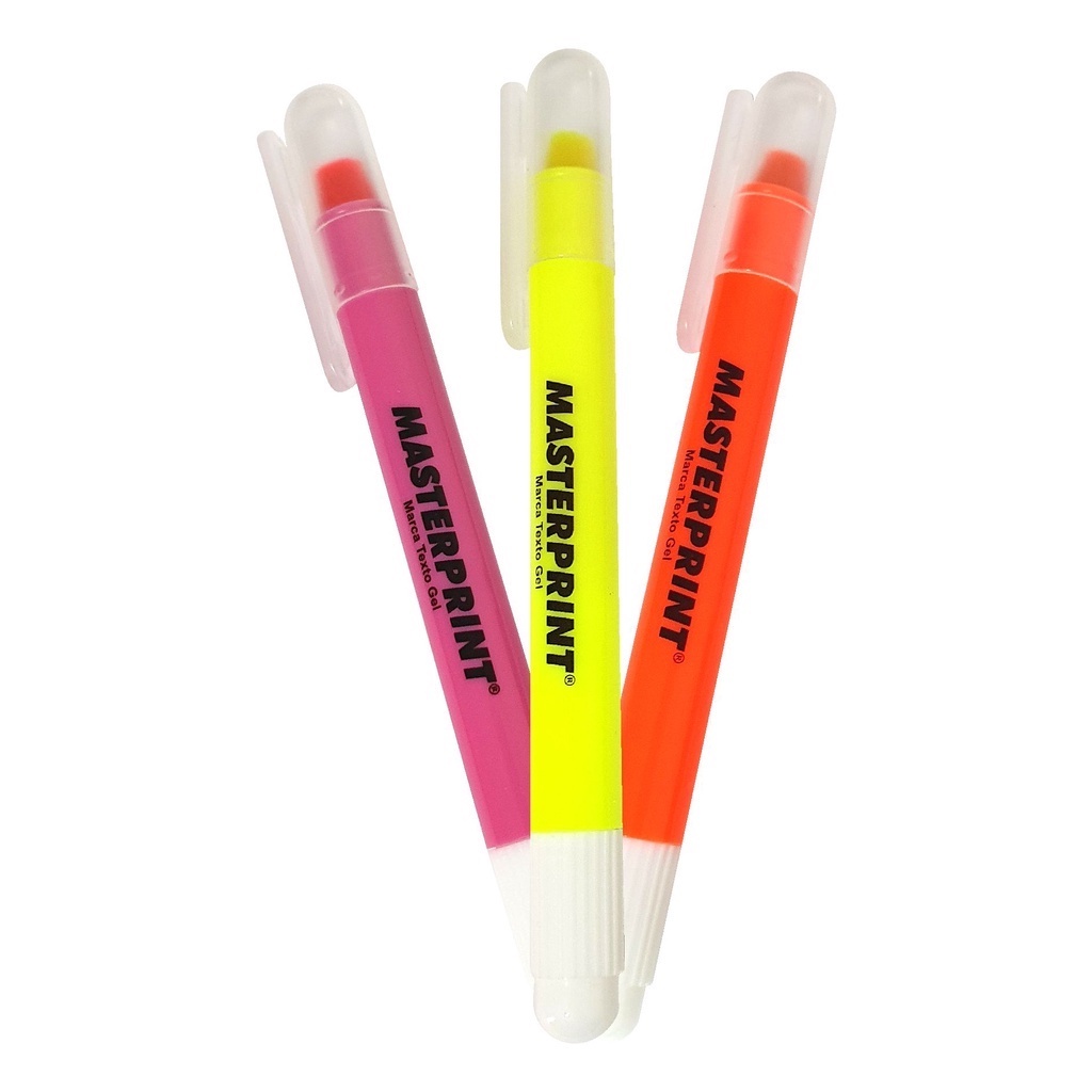Caneta Marca Texto Gel Unidade Amarela Rosa Laranj