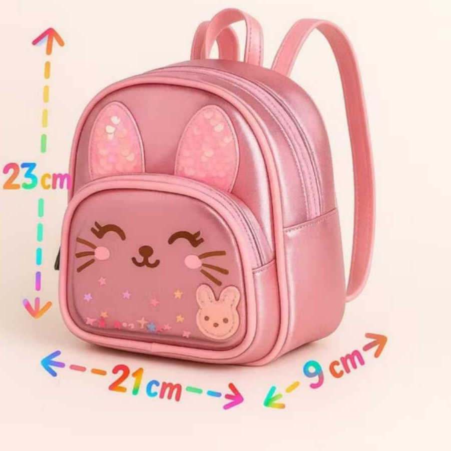 Mochila Infantil Gatinha Feminina com Lantejoulas 