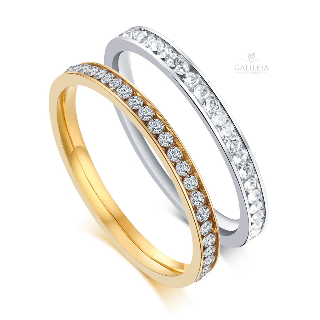 Anel Aparador Feminino 3mm em Aço Inoxidável Com