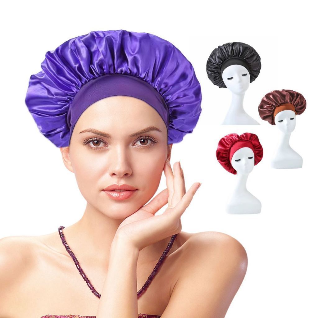 1 / 2 Pcs Touca/Gorro de Cetim Para Domir com Aba 