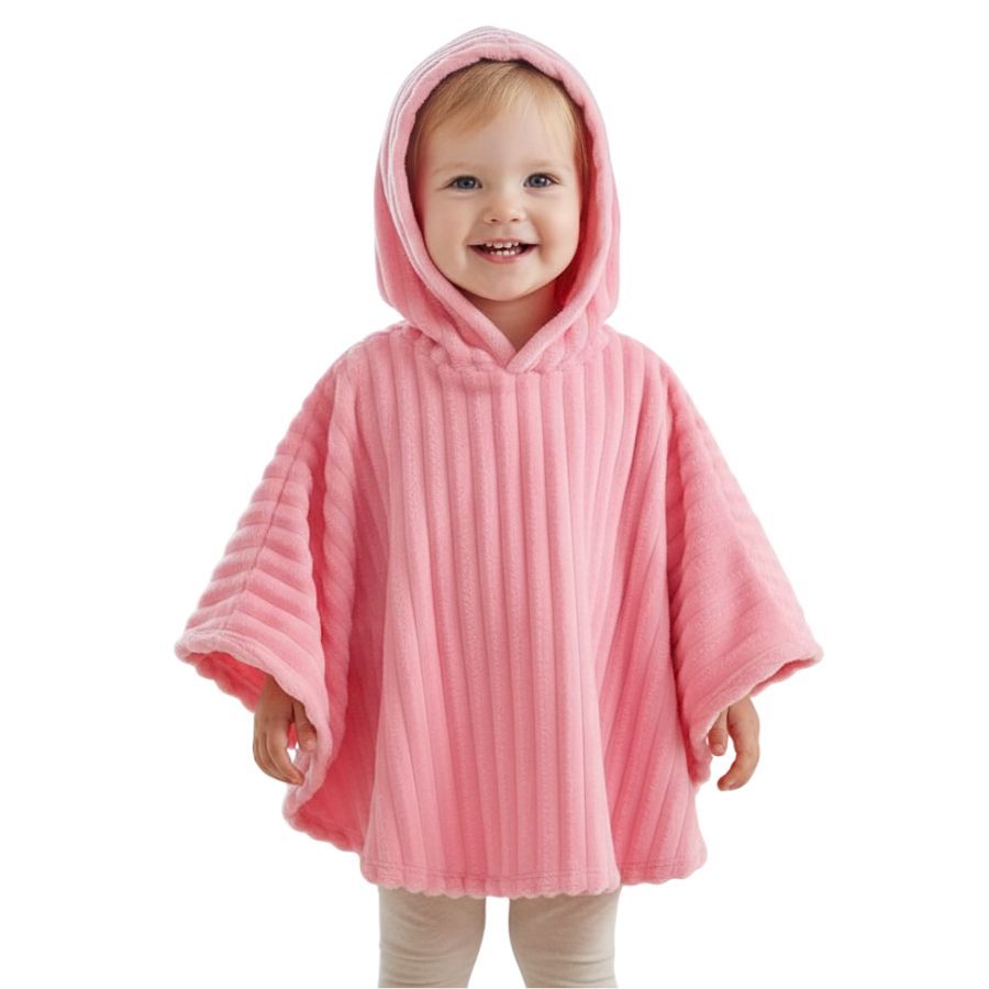 Poncho infantil fleece canelado 10 meses a 6 anos 