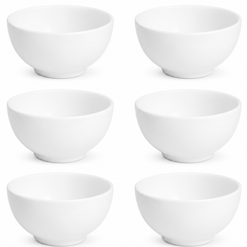 Kit de 6 Cumbucas Tigelas Porcelana Branca Para So