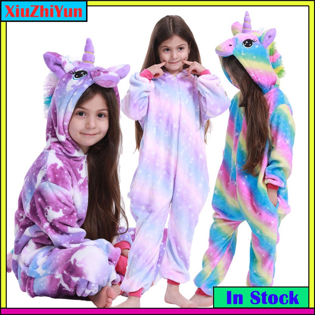 Pijama De Inverno Para Crianças Ponto Unicórnio