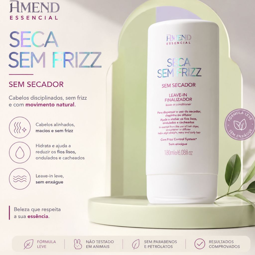 Amend Essencial Seca Sem Frizz Proteção térmica