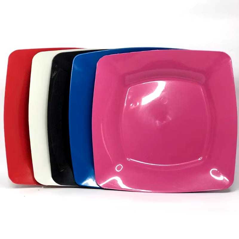 Pratos Refeição Raso Quadrado; Kit 6,10,16 ou 20