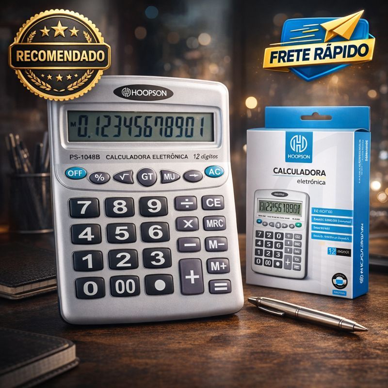 Calculadora Grande 12 Dígitos Visor Amplo Teclas 