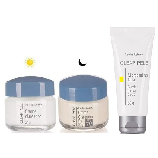Kit Clareador Facial Dia + Facial Noturno + Microp