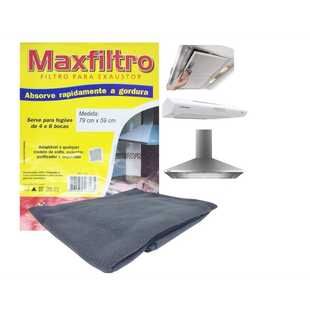 KIT COM 2 ou 4 Filtros Exaustor Depurador Coifa Ma