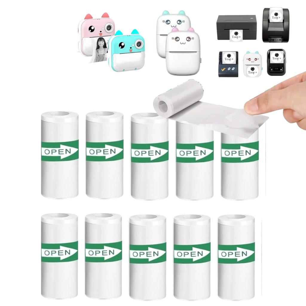 Kit 5 Rolos Bobinas Papel Continuo Adesivo Autocol