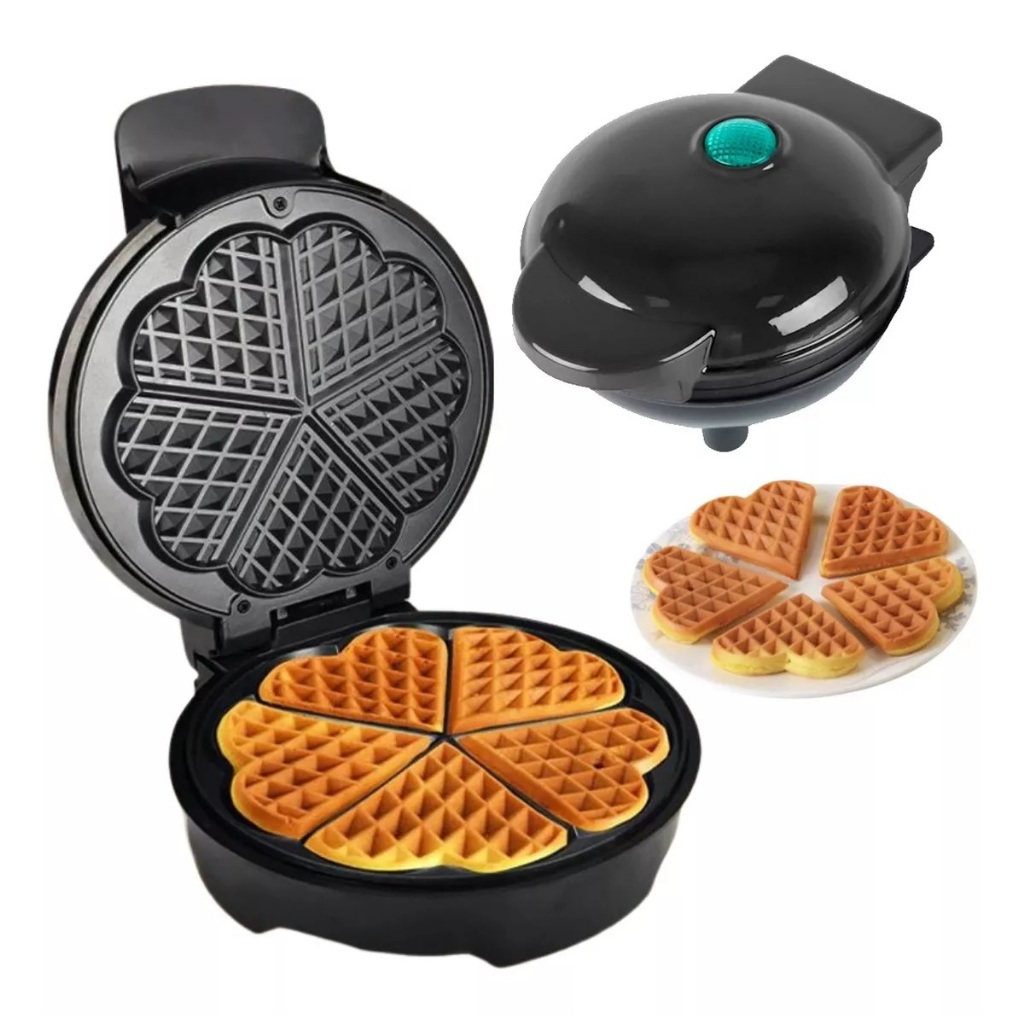 Máquina de Waffle Formato Corações Compacto, F