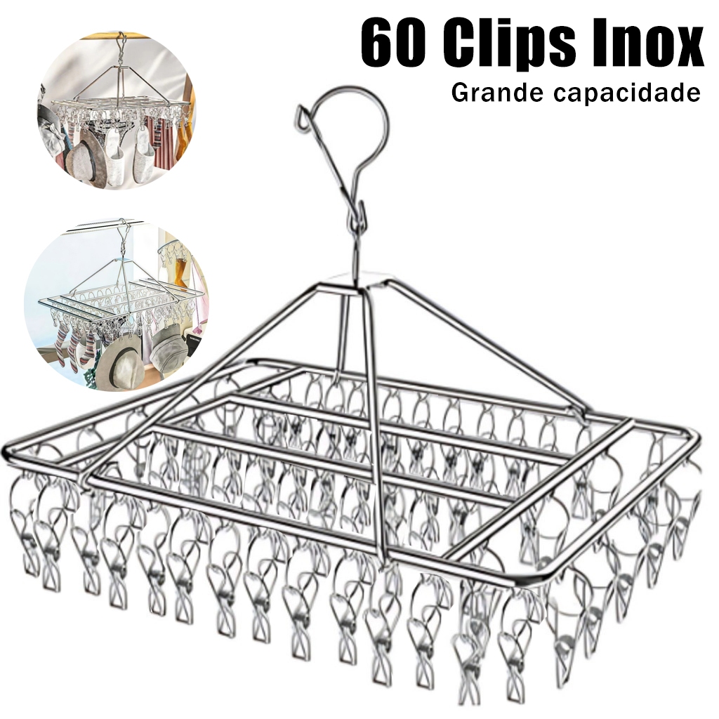 Varal 60/40 Clips Inox Prendedores Roupa Bebe Calc