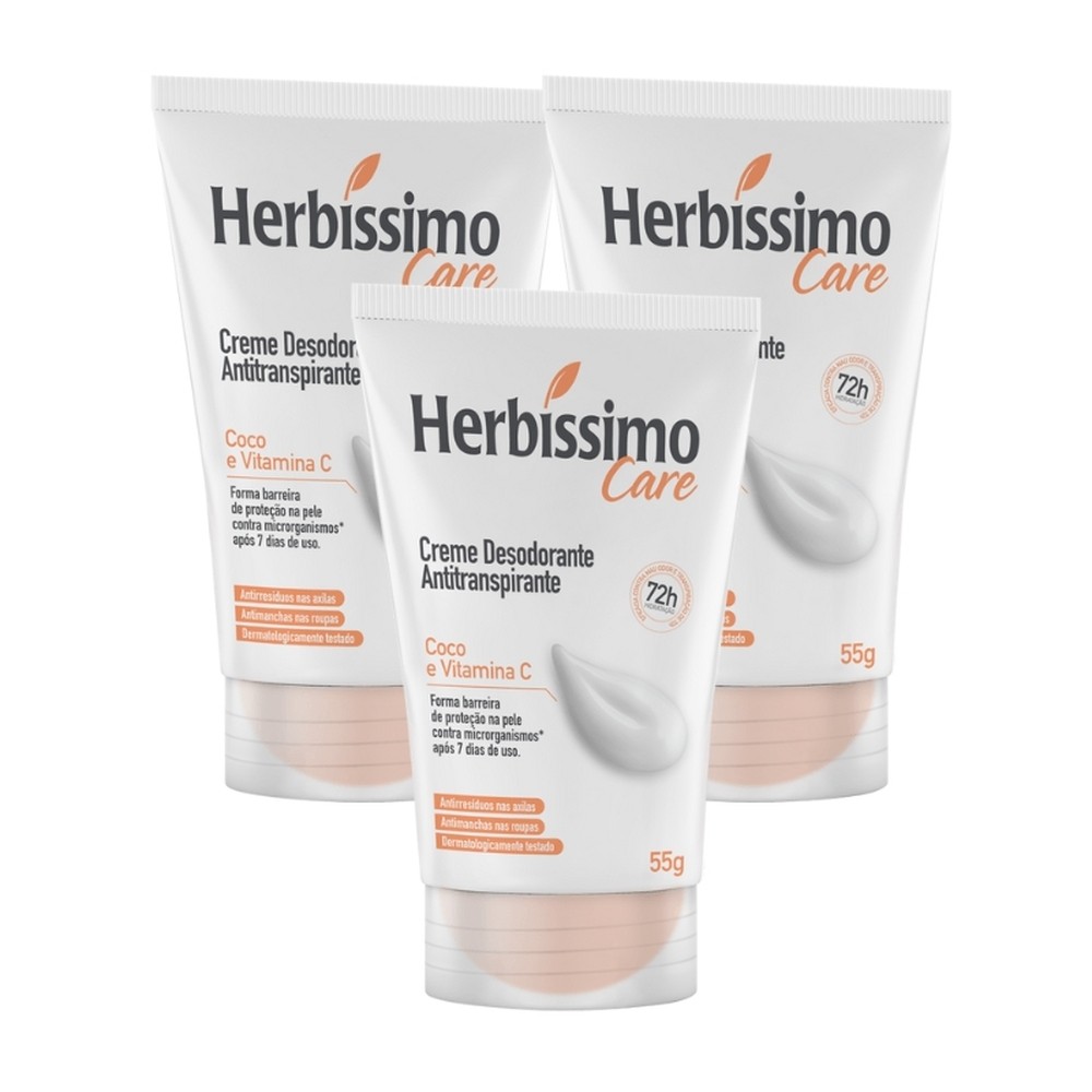 Kit Creme Desodorante Antitranspirante Herbíssimo
