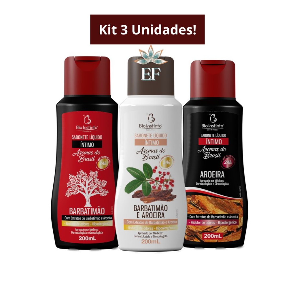 Kit Com 3 Unidades Sabonete Íntimo Aromas do Bras