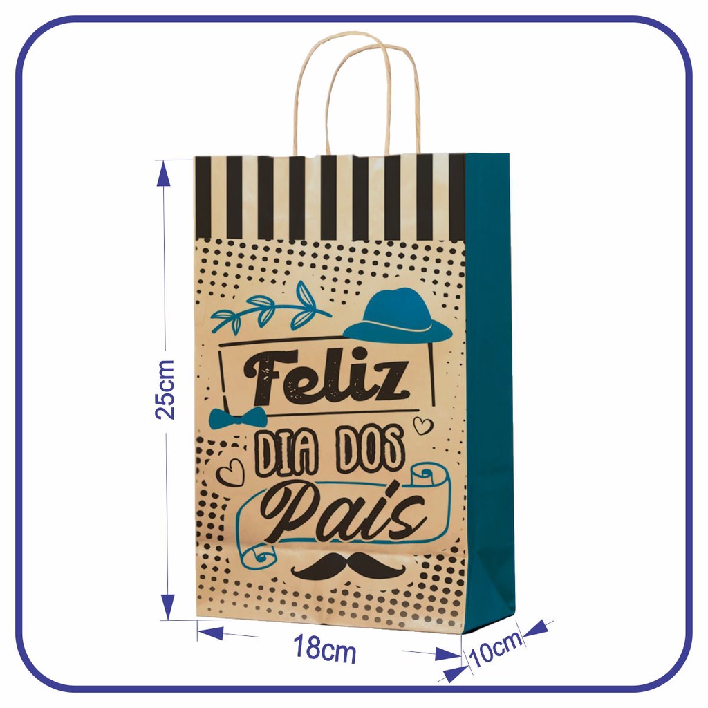 Sacola Kraft Dia dos Pais – 10 Unidades R