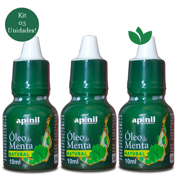 Óleo de Menta Natural 10mL Apinil Cosméticos kit