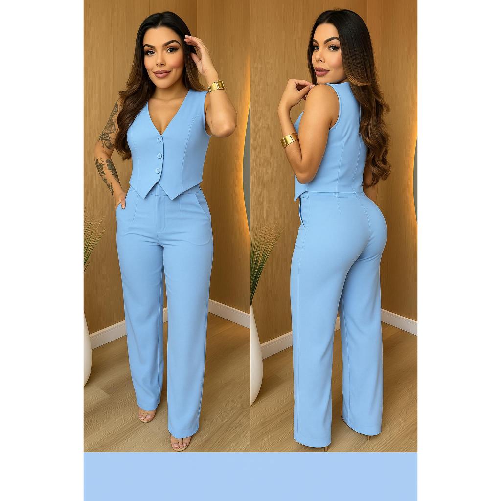 CONJUNTO BARBARA MODA JOVEM E VERÃO COLETE E CAL�