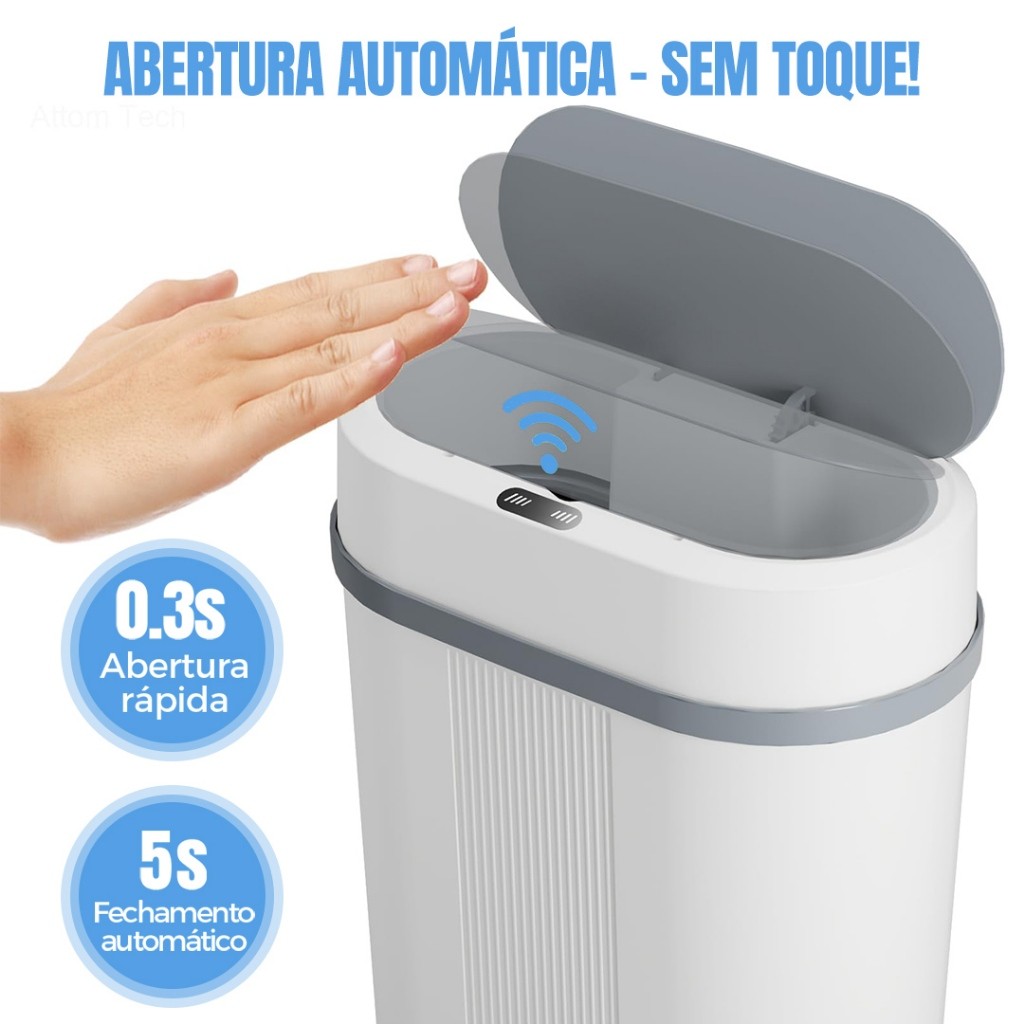 Lixeira Automática 12 Litros Sensor Infravermelho