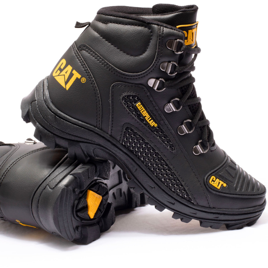 Bota CAT Coturno Preto Palmilha Gel Ortopédica Co