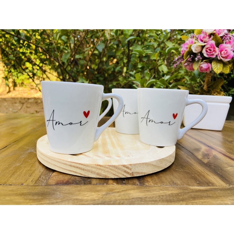 Jogo 4 xícaras / Caneca Café Chá Porcelana 120 