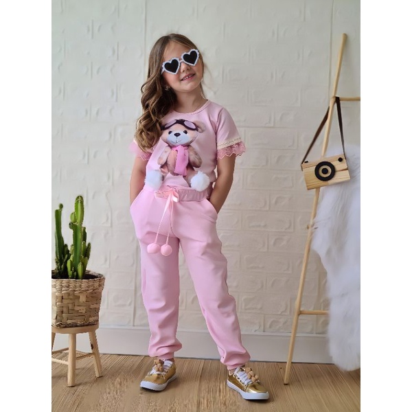 Conjunto Feminino Infantil de Menina Calça Modinh