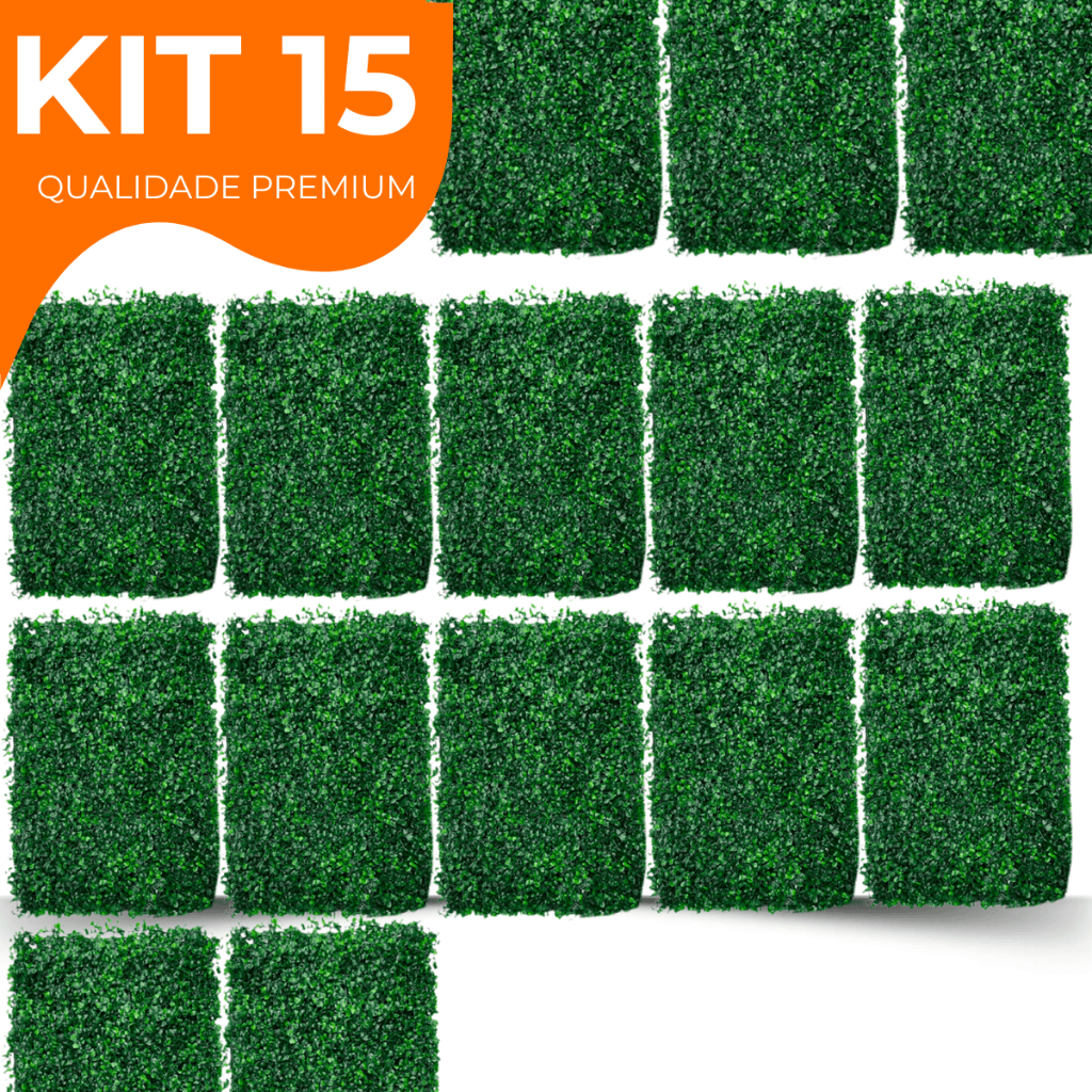 Kit 15 Placa Buchinho Grama Artificial Parede Muro